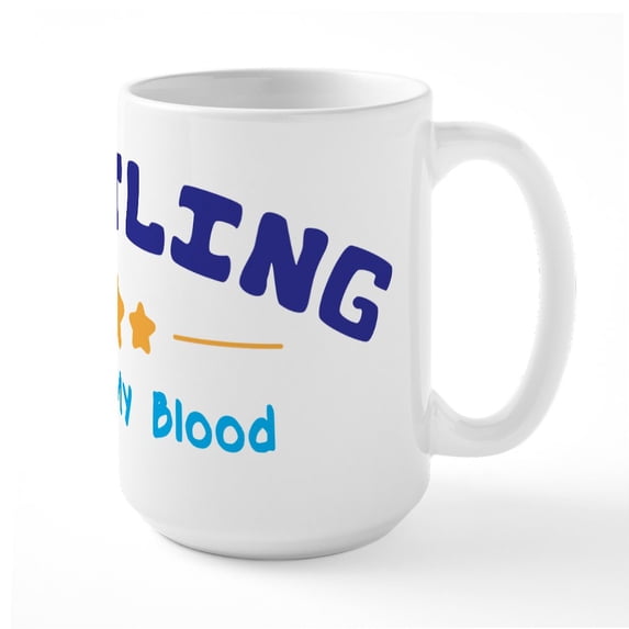 CafePress - Wrestling It's In My Bloo - 15 oz Ceramic Large White Novelty Mug