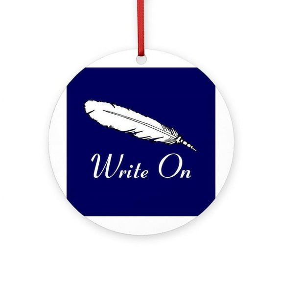 CafePress - Write On -  Round Wood Ornament 4"