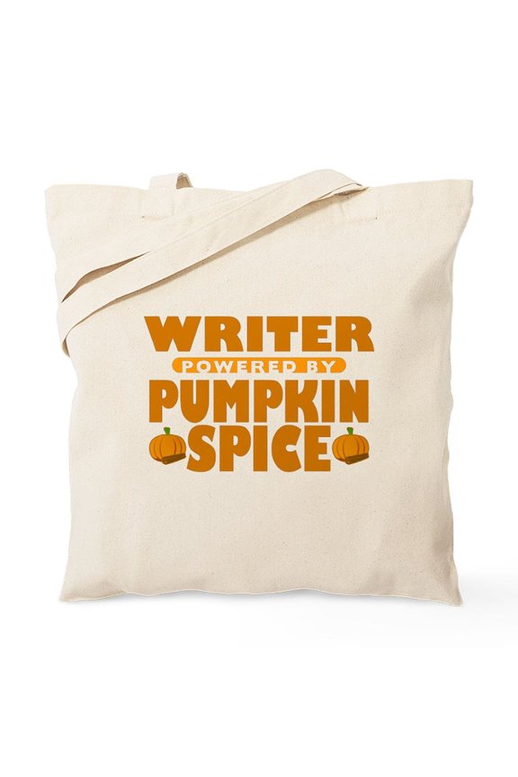 - Writer Powered By Pumpkin Spice Tote Bag - Unisex Canvas Tote Bag, Beige, 1-Piece