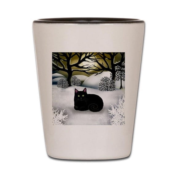 CafePress - Ws Bc - White/Black Shot Glass, Unique and Funny Shot Glass