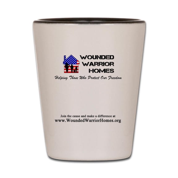 CafePress - Wwh001alt Cafe Press Front_Back Cente - White/Black Shot Glass, Unique and Funny Shot Glass