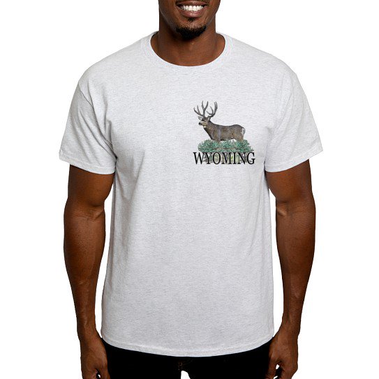 CafePress - Wyoming Buck Dark T Shirt - Men's Classic Cotton T-Shirts