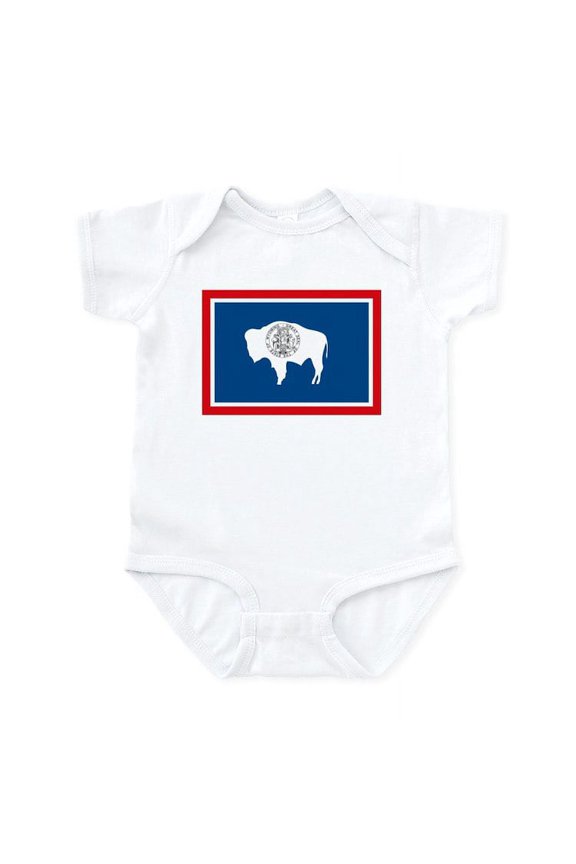 - Wyoming Flag Infant Creeper - Baby Light Bodysuit, Size Newborn - 24 Months