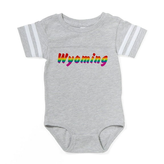 CafePress - Wyoming Rbw Txt - Cute Infant Baby Football Bodysuit