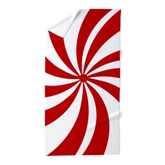 CafePress - Xmas Candy Cane Swirls - Large Beach Towel, Soft 30"x60" Towel with Unique Design