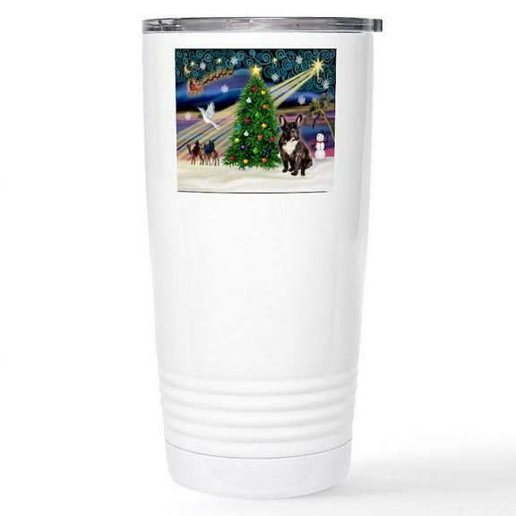 CafePress - Xmasmagic/French BD (Br) Stainless Steel Travel Mu - Insulated Stainless Steel Travel Tumbler 20 oz.