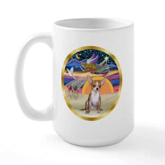 CafePress - Xmasstar/Chihuahua #1 Large Mug - 15 oz Ceramic Large White Nolvety Mug