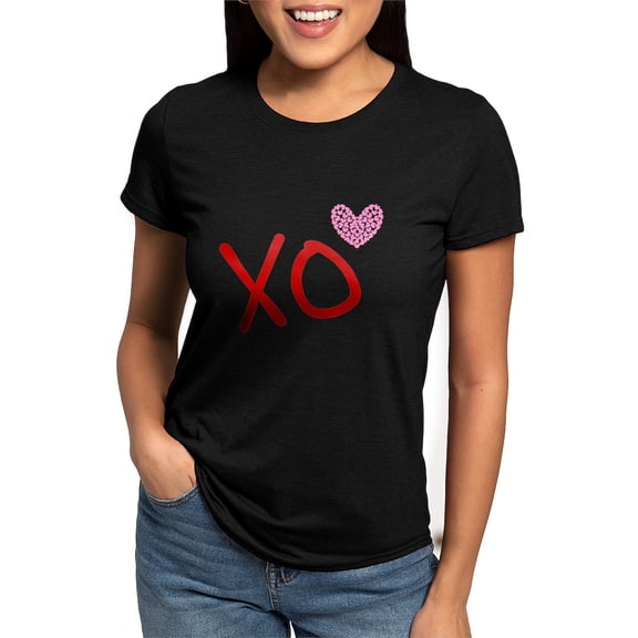 CafePress - Xo Hearts (Red) For Friends & Valentine's Day Wome - Womens Tri-blend T-Shirt