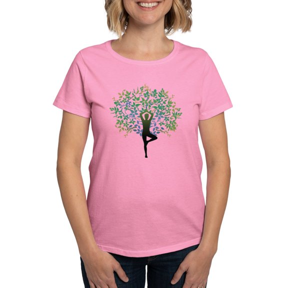 CafePress - YOGA TREE POSE Women's Dark T Shirt - Women's Traditional Fit Dark T-Shirt