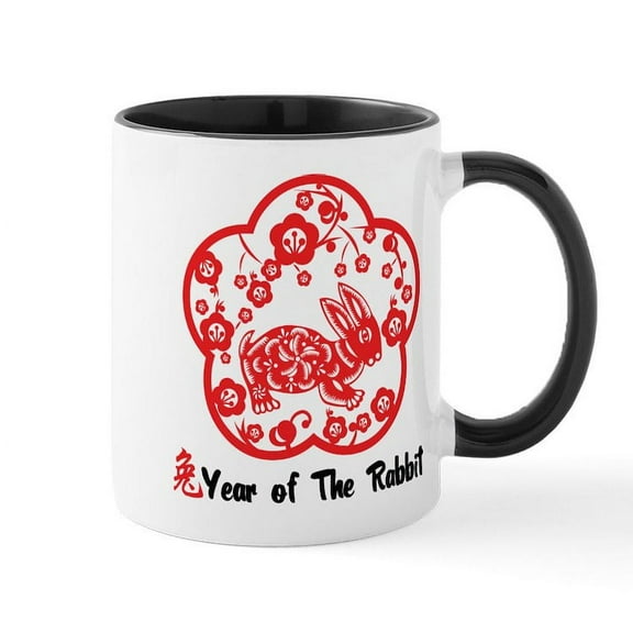 CafePress - Year Of The Rabbit Mug - 11 oz Ceramic Mug - Novelty Coffee Tea Cup