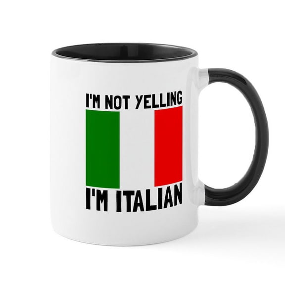CafePress - Yelling Italian Mugs - 11 oz Ceramic Mug - Novelty Coffee Tea Cup