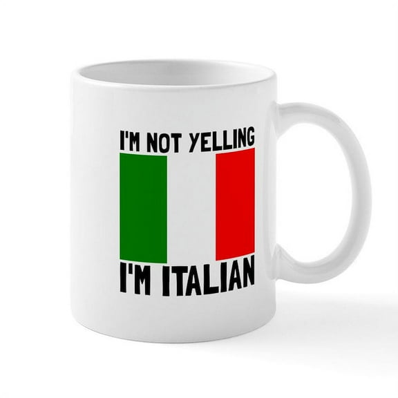 CafePress - Yelling Italian Mugs - 11 oz Ceramic Mug - Novelty Coffee Tea Cup