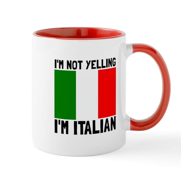 CafePress - Yelling Italian Mugs - 11 oz Ceramic Mug - Novelty Coffee Tea Cup