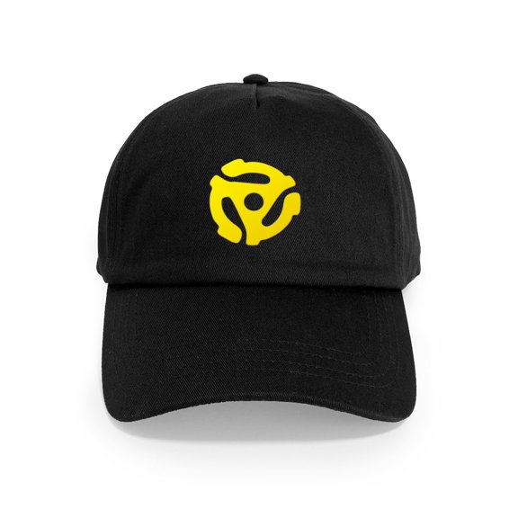 CafePress - Yellow 45 RPM Adapter Cap - Adjustable 100% Brushed Unisex Casual Cotton Baseball Cap, Beige, 1