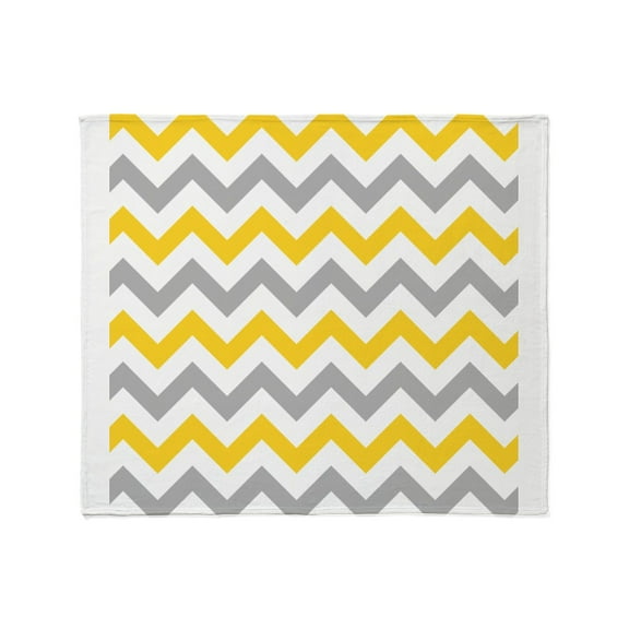 CafePress - Yellow And Grey Chevron Throw Blanket - Soft Fleece Throw Blanket, 50"x60" for All Ages