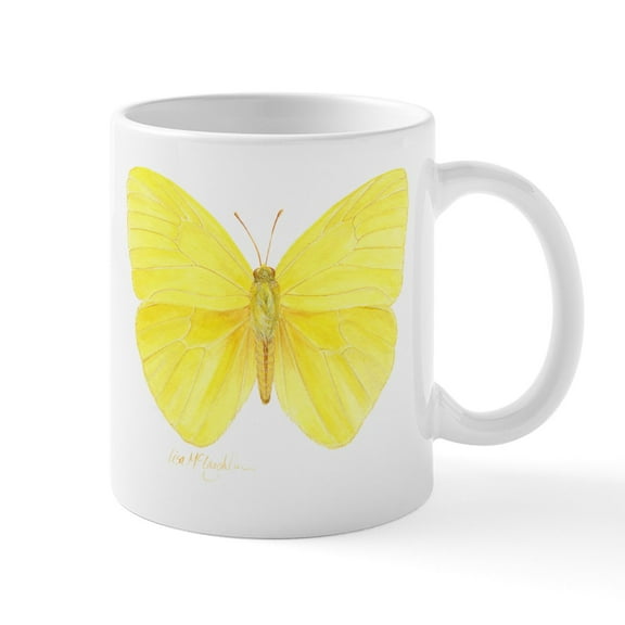 CafePress - Yellow Butterfly Mug - 11 oz Ceramic Mug - Novelty Coffee Tea Cup