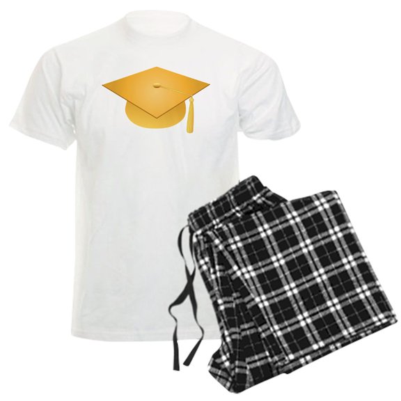 CafePress - Yellow Graduation Cap Men's Light Pajamas - Men's Light Loose Fit Cotton Pajama Set