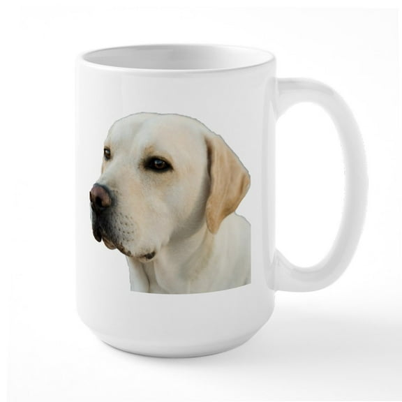 CafePress - Yellow Lab Head Large Mug - 15 oz Ceramic Large White Novelty Mug