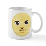 CafePress - Yellow Moon Emoji - 11 oz Ceramic Mug - Novelty Coffee Tea Cup