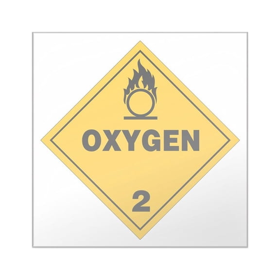 CafePress - Yellow Oxygen Warning Sign Square Sticker 3 X 3 - Square Sticker 3" x 3"
