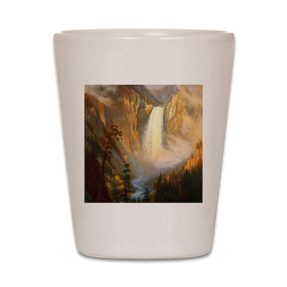 CafePress - Yellowstone Falls - White Shot Glass, Unique and Funny Shot Glass