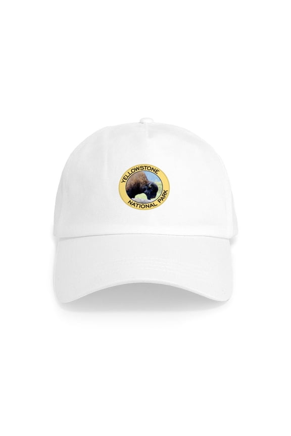 - Yellowstone NP (Bison) Cap - Adjustable 100% Brushed Unisex Casual Cotton Baseball Cap, Beige, 1