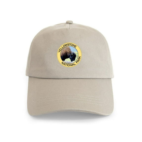 CafePress - Yellowstone NP (Bison) Cap - Adjustable 100% Brushed Unisex Casual Cotton Baseball Cap, Beige, 1
