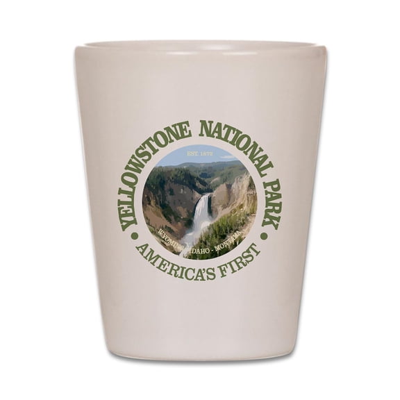 CafePress - Yellowstone NP - White Shot Glass, Unique and Funny Shot Glass