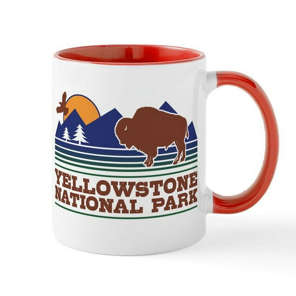 CafePress - Yellowstone National Park Mug - 11 oz Ceramic Mug - Novelty Coffee Tea Cup