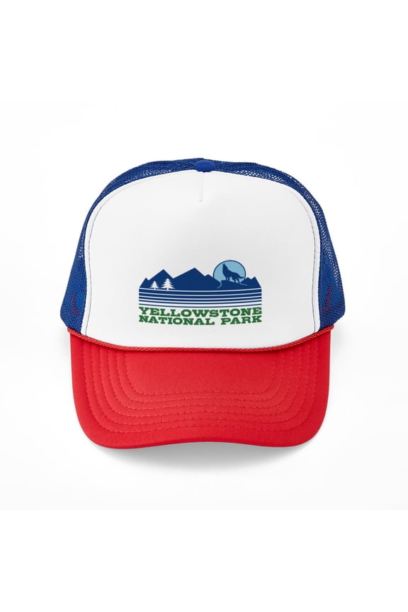 - Yellowstone National Park - Adjustable Unisex Printed Trucker Hat with Mesh Back