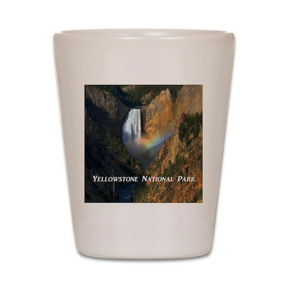 CafePress - Yellowstone National Park - White Shot Glass, Unique and Funny Shot Glass