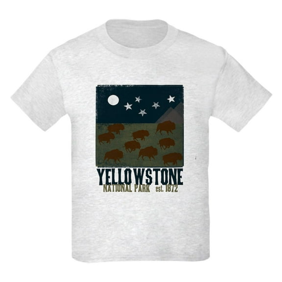CafePress - Yellowstone Park Night Sky Kids Light T Shirt - Light T-Shirt Kids XS-XL