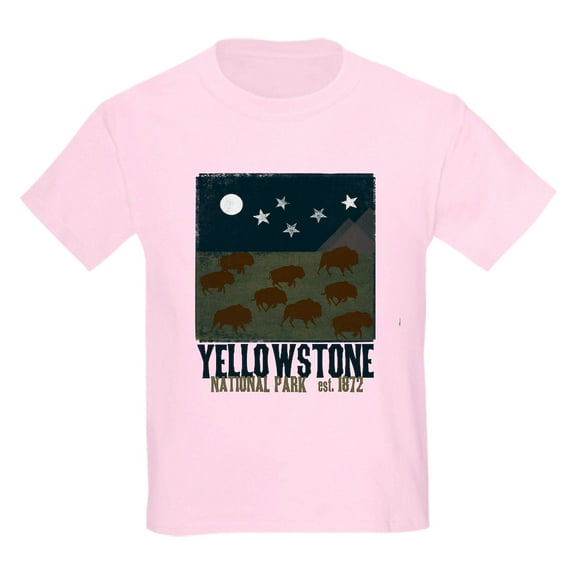 CafePress - Yellowstone Park Night Sky Kids Light T Shirt - Light T-Shirt Kids XS-XL