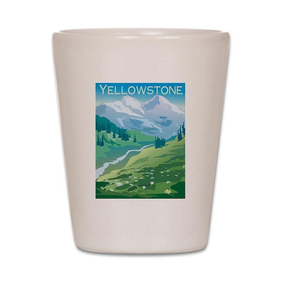 CafePress - Yellowstone - White Shot Glass, Unique and Funny Shot Glass