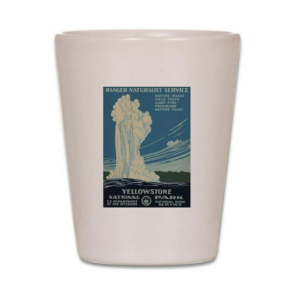CafePress - Yellowstone - White Shot Glass, Unique and Funny Shot Glass