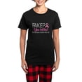 thumbnail image 1 of CafePress - Yes They're Fake Breast Cancer Women's Dark Pajama - Women's Short Sleeve Print T-Shirt and Pants Dark Cotton Pajama Set, 1 of 7