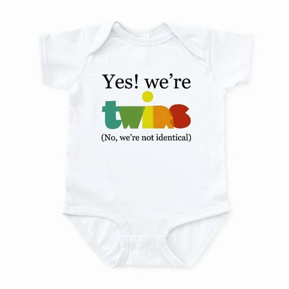 CafePress - Yes! We're Twins (Fraternal) Infant Bodysuit - Baby Light Bodysuit, Size Newborn - 24 Months