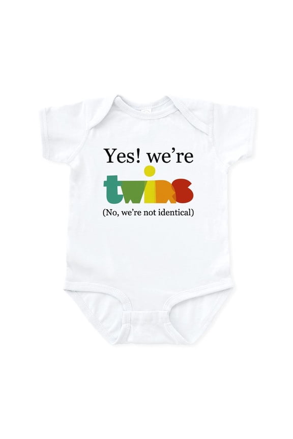 - Yes! We're Twins (Fraternal) Infant Bodysuit - Baby Light Bodysuit, Size Newborn - 24 Months