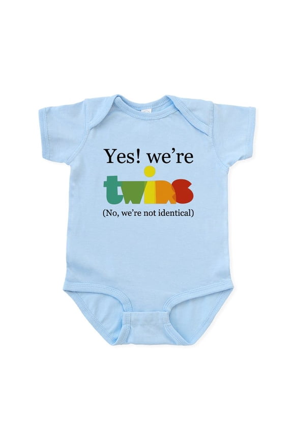 - Yes! We're Twins (Fraternal) Infant Bodysuit - Baby Light Bodysuit, Size Newborn - 24 Months