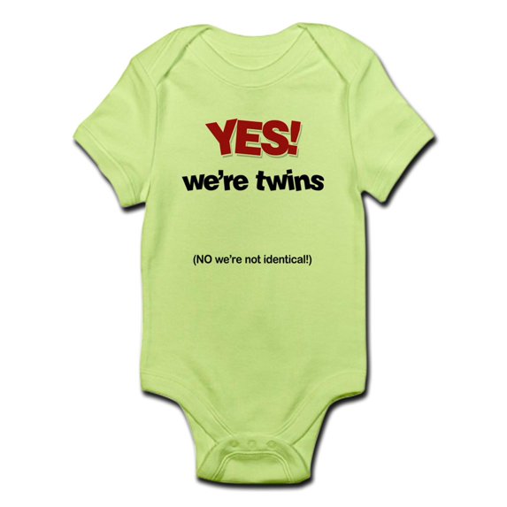 CafePress - Yes We're Twins Infant Bodysuit - Baby Light Bodysuit