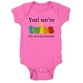 thumbnail image 1 of CafePress - Yesweretwinsfraternal - Cute Infant Bodysuit Baby Romper, 1 of 1