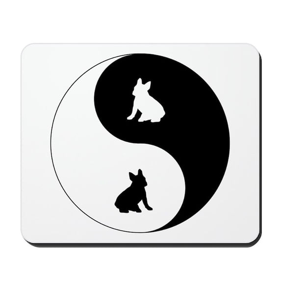 CafePress - Yin Yang French Bulldog Mousepad - Non-slip Rubber Mousepad, Gaming Mouse Pad
