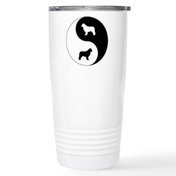 CafePress - Yin Yang Newfie Stainless Steel Travel Mug - Insulated Stainless Steel Travel Tumbler 20 oz.