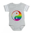 thumbnail image 1 of CafePress - Yin Yang Rainbow_Tr - Cute Infant Baby Football Bodysuit, 1 of 3
