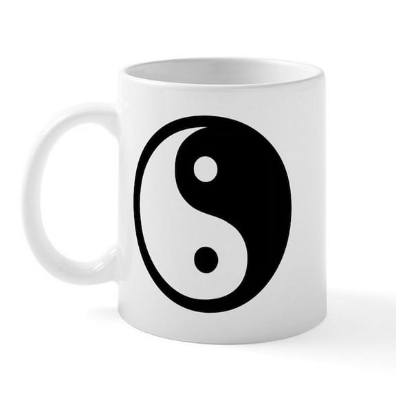 CafePress - Ying Yang Black & White Mug - 11 oz Ceramic Mug - Novelty Coffee Tea Cup