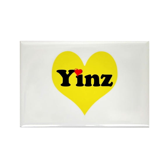 CafePress - Yinz, Black And Gold Heart, Pittsburgh Slang, Magn - Rectangle Magnet, 2"x3" Refrigerator Magnet
