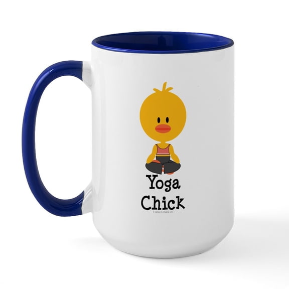 CafePress - Yoga Chick Large Mug - 15 oz Ceramic Large White Novelty Mug