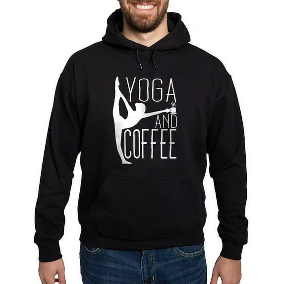 CafePress - Yoga & Coffee Hoodie (Dark) - Pullover Hoodie, Classic, Comfortable Hooded Sweatshirt