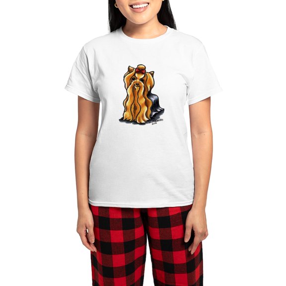 CafePress - Yorkie Classic Women's Light Pajamas - Women's Short Sleeve Print T-Shirt and Pants Light Cotton Pajama Set