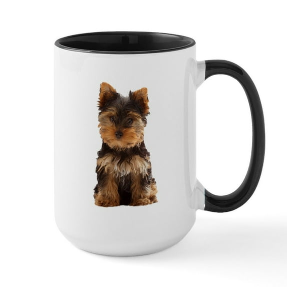 CafePress - Yorkie Large Mug - 15 oz Ceramic Large White Novelty Mug